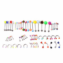 60Pcs Mixed Lip Piercing Barbell Eyebrow Navel Tongue Belly Rings Body Jewelry 60pcs  EF8