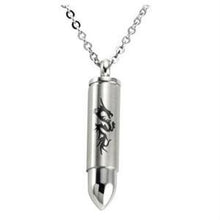 60cm Silver Stainless Steel Men Dragon Bullet Pendant Necklace Cool Chain Jewelry Gift Long Animal Necklace EF8