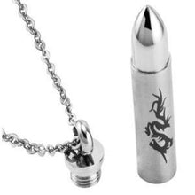 60cm Silver Stainless Steel Men Dragon Bullet Pendant Necklace Cool Chain Jewelry Gift Long Animal Necklace EF8