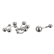 66Pcs Multi-type Stainless Steel Curved Eyebrow Nose Lip Earrings Nipple Piercings Punk Body Piercing  EF8