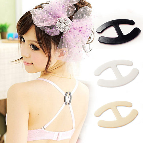 6PCS Adjust Webbing Bra Strap Hide Buckles Shadow-Shaped Push Up Anti-slip Buckle Clip Strap Holder Clasp Underwear Accessories EF8