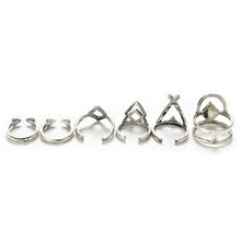 6PCS Vintage Turkish Beach Punk Geometry Ring Set Ethnic Carved Gold Plated Boho Midi Finger Ring Knuckle Charm Anelli EF8