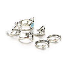 6PCS Vintage Turkish Beach Punk Geometry Ring Set Ethnic Carved Gold Plated Boho Midi Finger Ring Knuckle Charm Anelli EF8