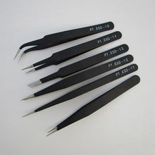 6pc Professional Coated Precision Tweezers SetStainless Steel Anti-static Tweezers Repair Tool Welding Assist EF8
