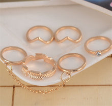 6pc Stacking punk bague femme rings gold midi ring set finger knuckle Charm sheet glass for anelli ring For Women EF8
