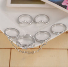 6pc Stacking punk bague femme rings gold midi ring set finger knuckle Charm sheet glass for anelli ring For Women EF8