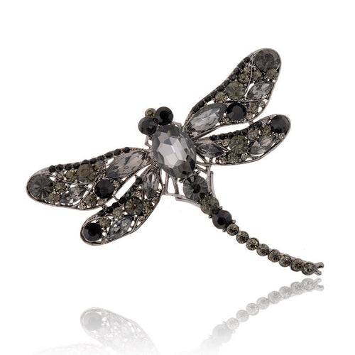 7 Colors Jewelry Broochs Vintage Lovely Dragonfly Crystal Rhinestone Scarf Pins Brooches For Women EF8