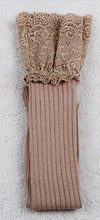 7 Colors Lace Stockings Women Knitting Lace Cotton Over Knee Thigh Stockings High Pantyhose Stay Up EF8