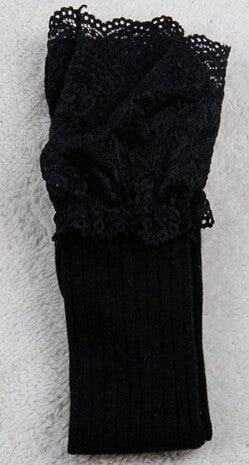 7 Colors Lace Stockings Women Knitting Lace Cotton Over Knee Thigh Stockings High Pantyhose Stay Up EF8
