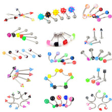72Pcs Stainless Acrylic Ball Barbell Bar Eyebrow Nose Tounge Ring Body Piercing  EF8