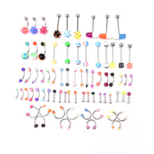 72Pcs Stainless Acrylic Ball Barbell Bar Eyebrow Nose Tounge Ring Body Piercing  EF8