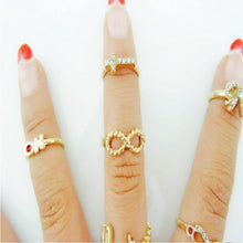 7pc Bague anillos Mujer Jewelry Infinity Gold Mid Nail Knuckle Finger Rings for Women Aneis Femininos EF8
