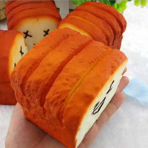 8 cm*8 cm*6 5 cm Bread Jumbo Toast Squishy Expression Card Cellphone Holder H  Pillow Toy Bag Hanger EF8
