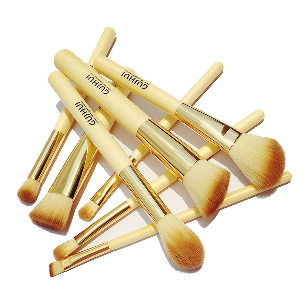 8pc Professional Makeup Brushes Set Bamboo Superior Soft Cosmetic Eyeshadow Foundation Concealer Make up Brush Set Jimashop EF8