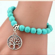 9 Styles Silver Plated DIY Animal Elasticity Charm Bracelet Women Jewelry Pendant Turquoise Bead Bracelet   Bangles EF8