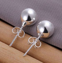 925 Sterling Silver Ball Stud Earring Jewelry 8 mm Bead Earrings For Women  EF8