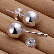 925 Sterling Silver Ball Stud Earring Jewelry 8 mm Bead Earrings For Women  EF8