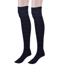 930 #1 Women Stocking Contrast Color 14 Stripped Thigh High Stockings EF8