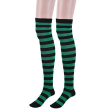 930 #1 Women Stocking Contrast Color 14 Stripped Thigh High Stockings EF8