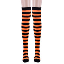 930 #1 Women Stocking Contrast Color 14 Stripped Thigh High Stockings EF8