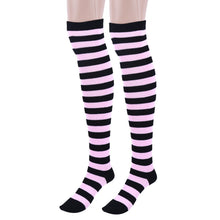 930 #1 Women Stocking Contrast Color 14 Stripped Thigh High Stockings EF8