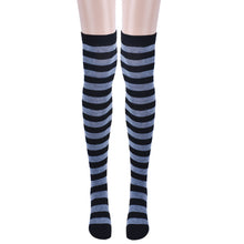 930 #1 Women Stocking Contrast Color 14 Stripped Thigh High Stockings EF8