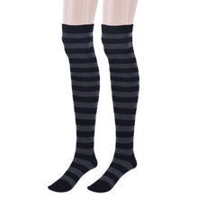 930 #1 Women Stocking Contrast Color 14 Stripped Thigh High Stockings EF8