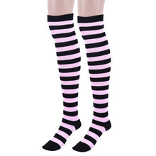 930 #1 Women Stocking Contrast Color 14 Stripped Thigh High Stockings EF8