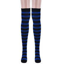 930 #1 Women Stocking Contrast Color 14 Stripped Thigh High Stockings EF8