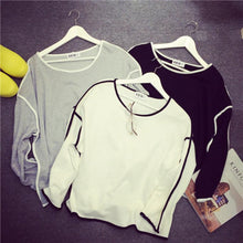 All-match Sweatshirt Geometry Design Loose   Long Sleeve Sweatshirt Women Hoody 3 Colors EF8