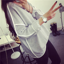 All-match Sweatshirt Geometry Design Loose   Long Sleeve Sweatshirt Women Hoody 3 Colors EF8