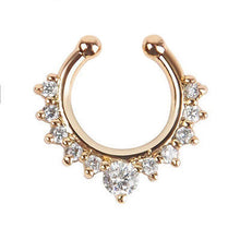Alloy Rhinestone Nose Hoop Nose Rings Body Piercing Jewelry Fake Septum Clicker Non Piercing Hanger Clip On Jewelry  EF8