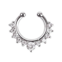 Alloy Rhinestone Nose Hoop Nose Rings Body Piercing Jewelry Fake Septum Clicker Non Piercing Hanger Clip On Jewelry  EF8