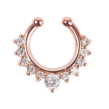 Alloy Rhinestone Nose Hoop Nose Rings Body Piercing Jewelry Fake Septum Clicker Non Piercing Hanger Clip On Jewelry  EF8