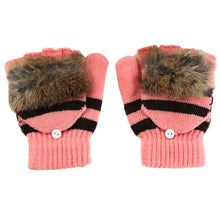Amaizng Fashion Knitted Faux Fur Fingerless Gloves GirlWomen Ladies Hand Wrist Warmer Soft Warm Mitten EF8