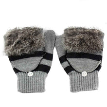 Amaizng Fashion Knitted Faux Fur Fingerless Gloves GirlWomen Ladies Hand Wrist Warmer Soft Warm Mitten EF8