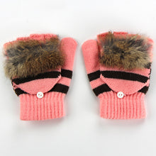 Amaizng Fashion Knitted Faux Fur Fingerless Gloves GirlWomen Ladies Hand Wrist Warmer Soft Warm Mitten EF8