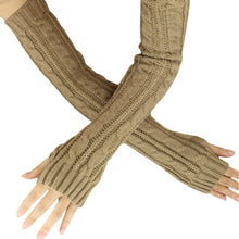 Fashion Women Girl Fingless Knit Long Gloves EF8