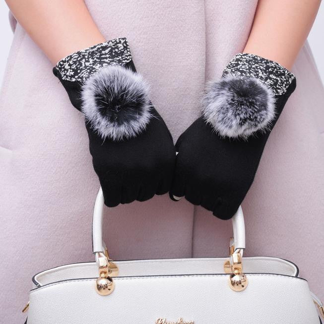 Candy Colors Lady Women Bowknot Screen Motorcycle Ski Snow Snowboard Warm Gloves Mittens EF8