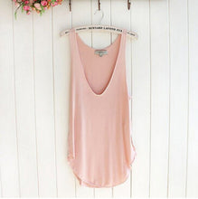 Fashion Woman Lady Sleeveless V-Neck Candy Color VLoose Tank Tops Style EF8