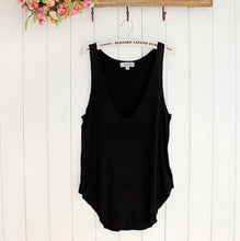 Fashion Woman Lady Sleeveless V-Neck Candy Color VLoose Tank Tops Style EF8