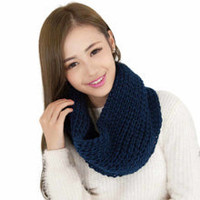 Fashion Women Warm Infinity 2 Circle Cable Knit Cowl Neck Long Scarf Shawl EF8
