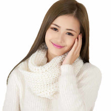 Fashion Women Warm Infinity 2 Circle Cable Knit Cowl Neck Long Scarf Shawl EF8