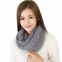 Fashion Women Warm Infinity 2 Circle Cable Knit Cowl Neck Long Scarf Shawl EF8