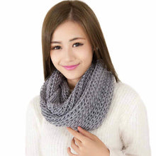 Fashion Women Warm Infinity 2 Circle Cable Knit Cowl Neck Long Scarf Shawl EF8