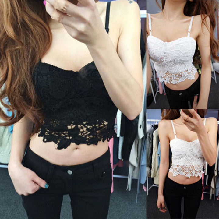 Lace Bustier Women's Bra Crop Camis Beach Tank Tops Bodycon Crop Top Party Corset Bra EF8