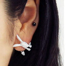 Animal Bunny Ear Stud Punk Rabbit Earrings Women's Jewelry White Red Color  EF8