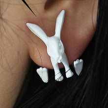 Animal Bunny Ear Stud Punk Rabbit Earrings Women's Jewelry White Red Color  EF8