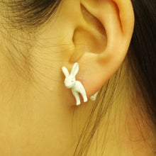 Animal Bunny Ear Stud Punk Rabbit Earrings Women's Jewelry White Red Color  EF8