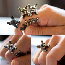 Animal French Bulldog Ring Men   Women Animal Wrap Ring French Bulldog Ring EF8